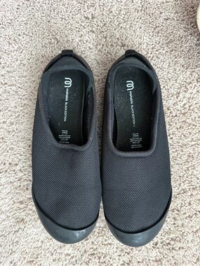 mahabis Black Knit Slip-On Loafers for Men